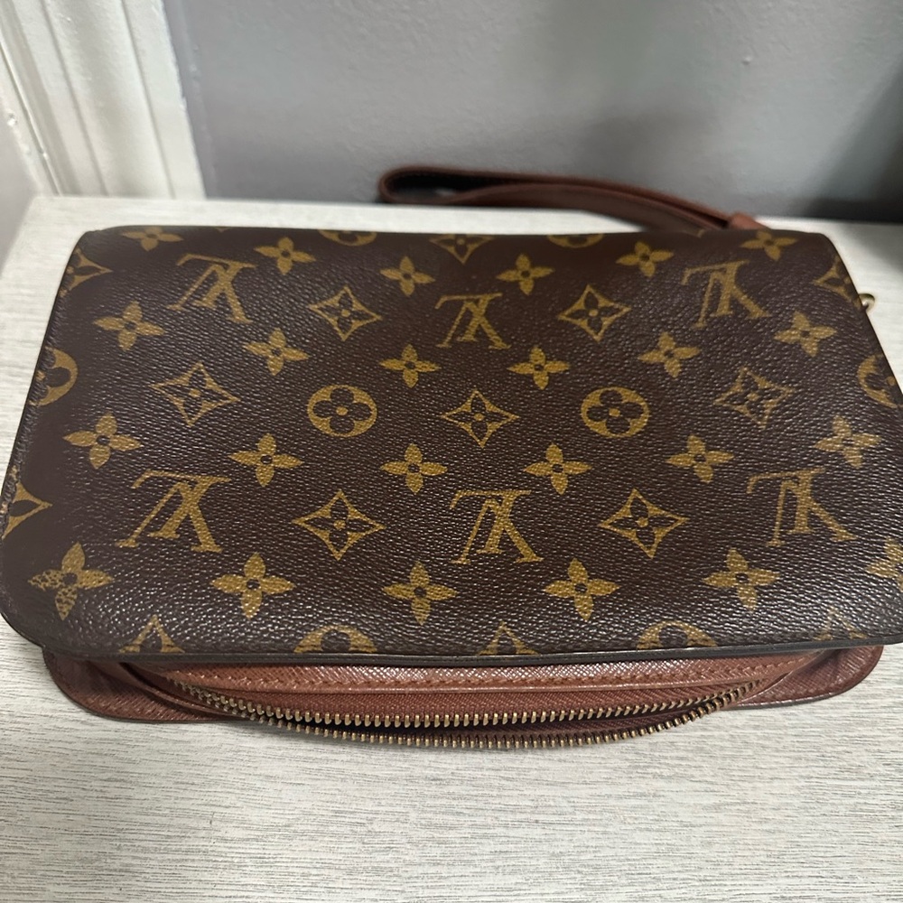 Louis Vuitton Monogram Toiletry Bag in Brown and Gold